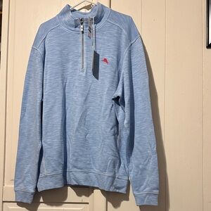 Tommy Bahama Sky Blue Zip-Up Sweater